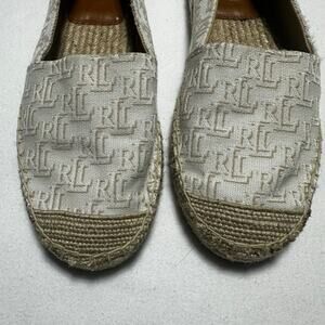 Ralph Lauren Cameryn II Monogram Espadrilles Sz 8